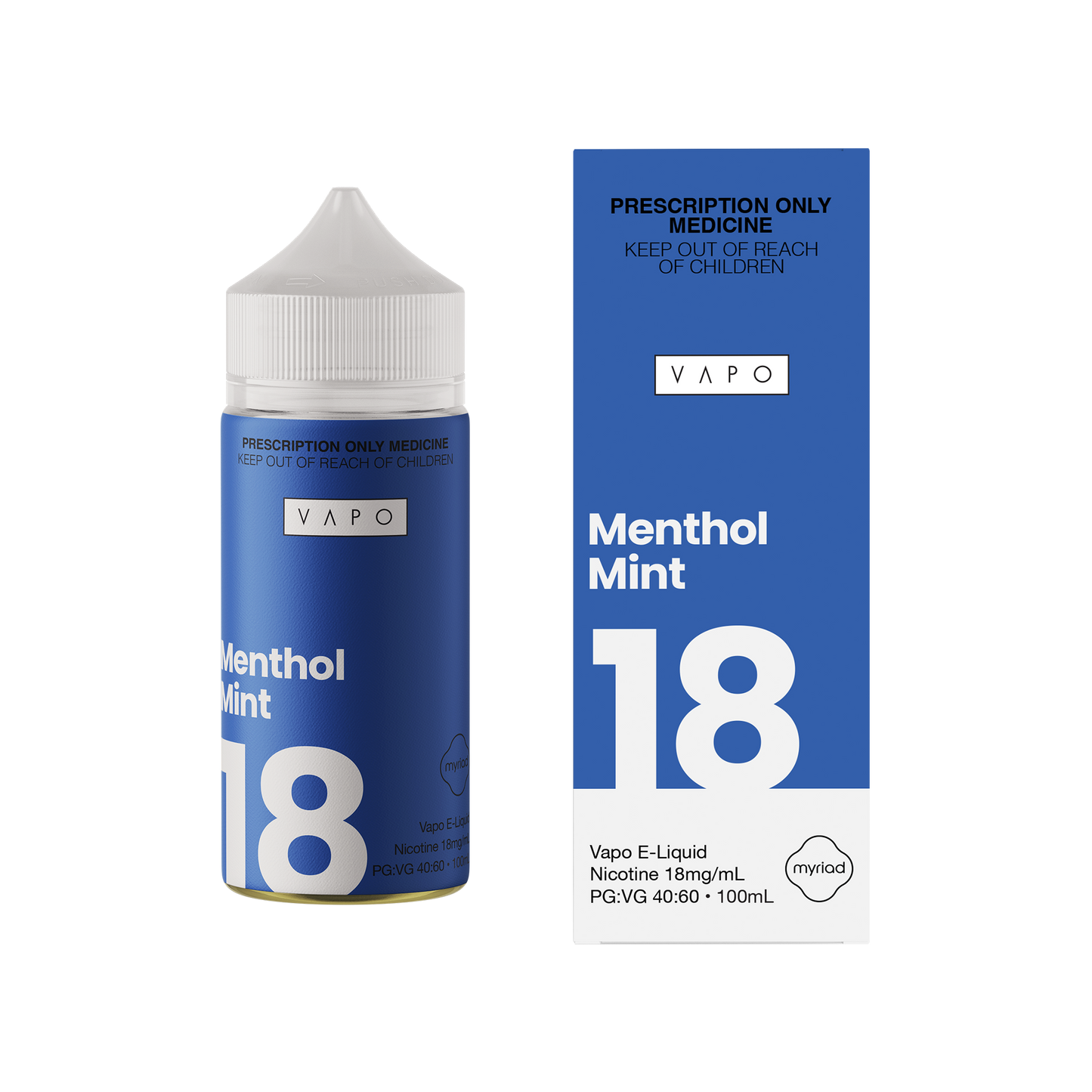 VAPO Ice Menthol Freebase E-Liquid - 3mg - 18mg