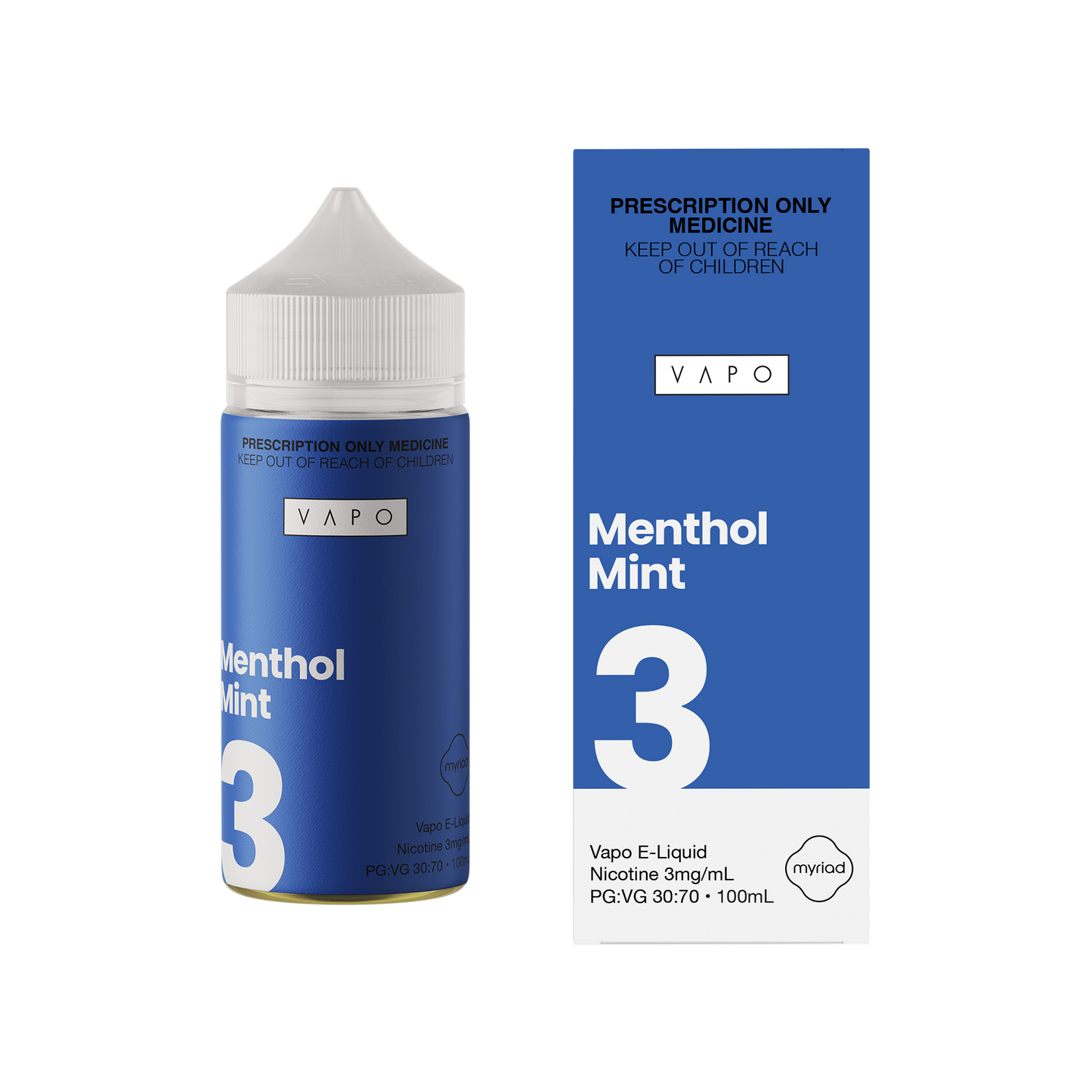 VAPO Ice Menthol Freebase E-Liquid - 3mg - 18mg