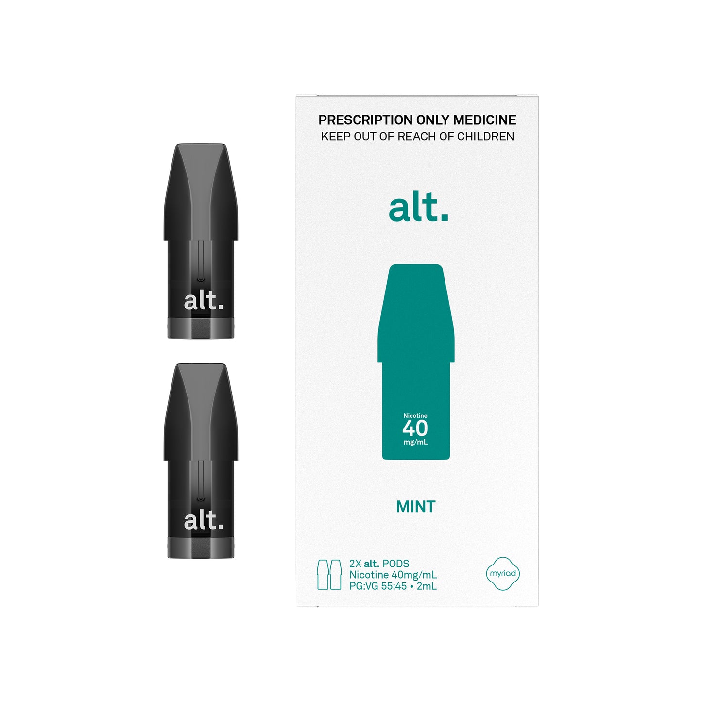 Mint alt. Replacement Pod 2-Pack - 2% and 4%
