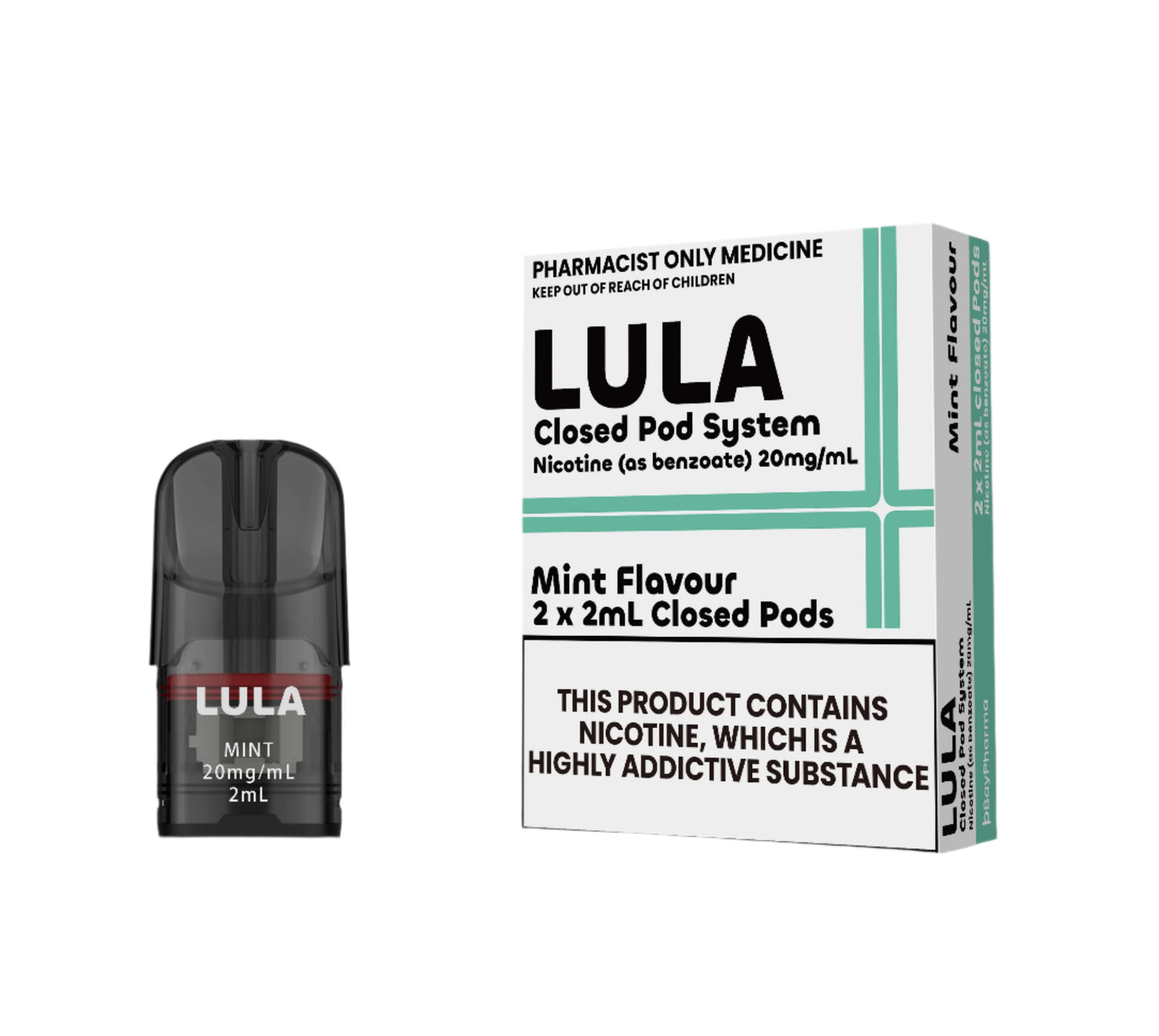 LULA Nicotine Salt Pods Mint 2 pack/ 20mg -30mg