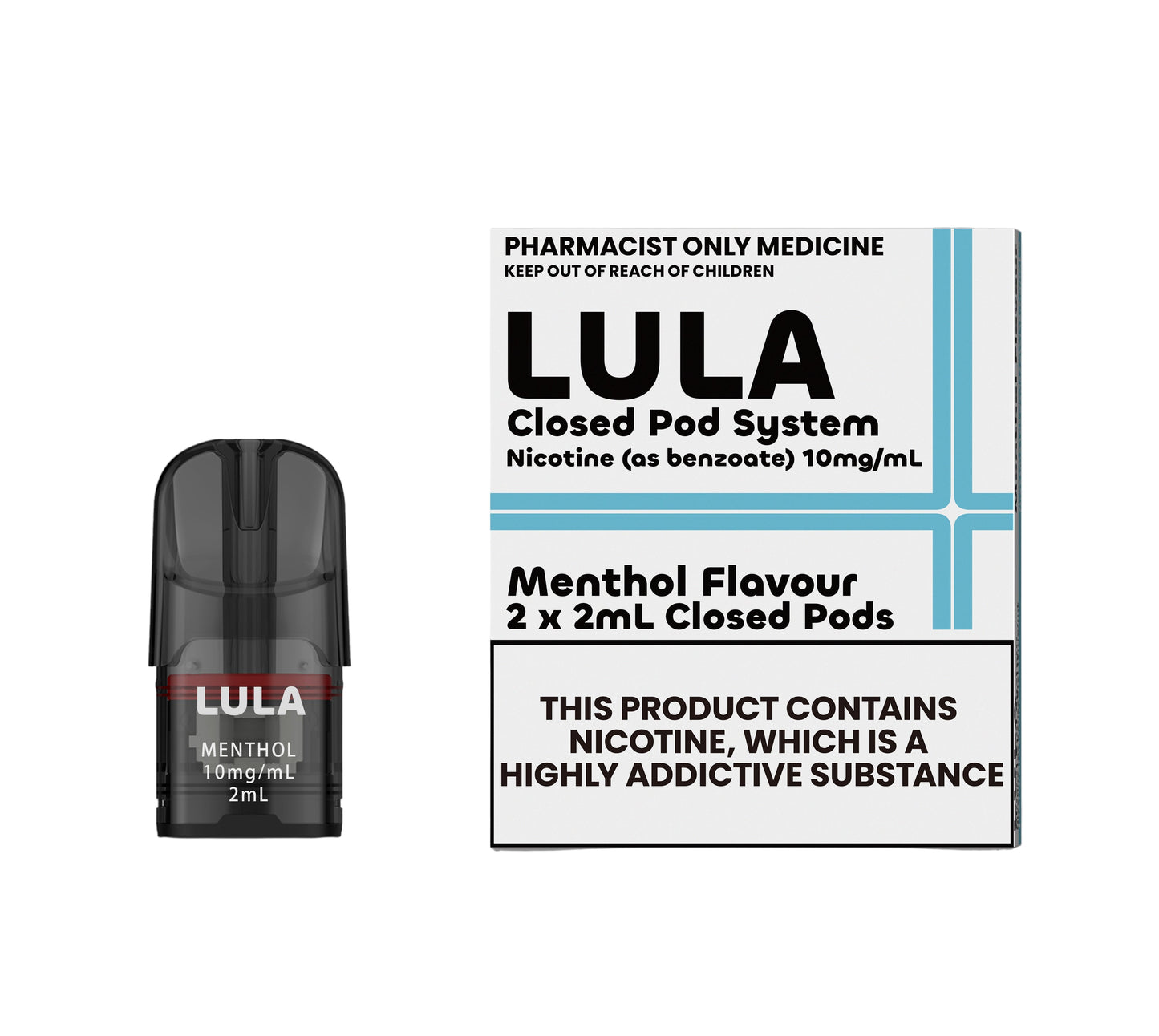 LULA Nicotine Salt Pods Menthol 2 pack/ 10mg-50mg