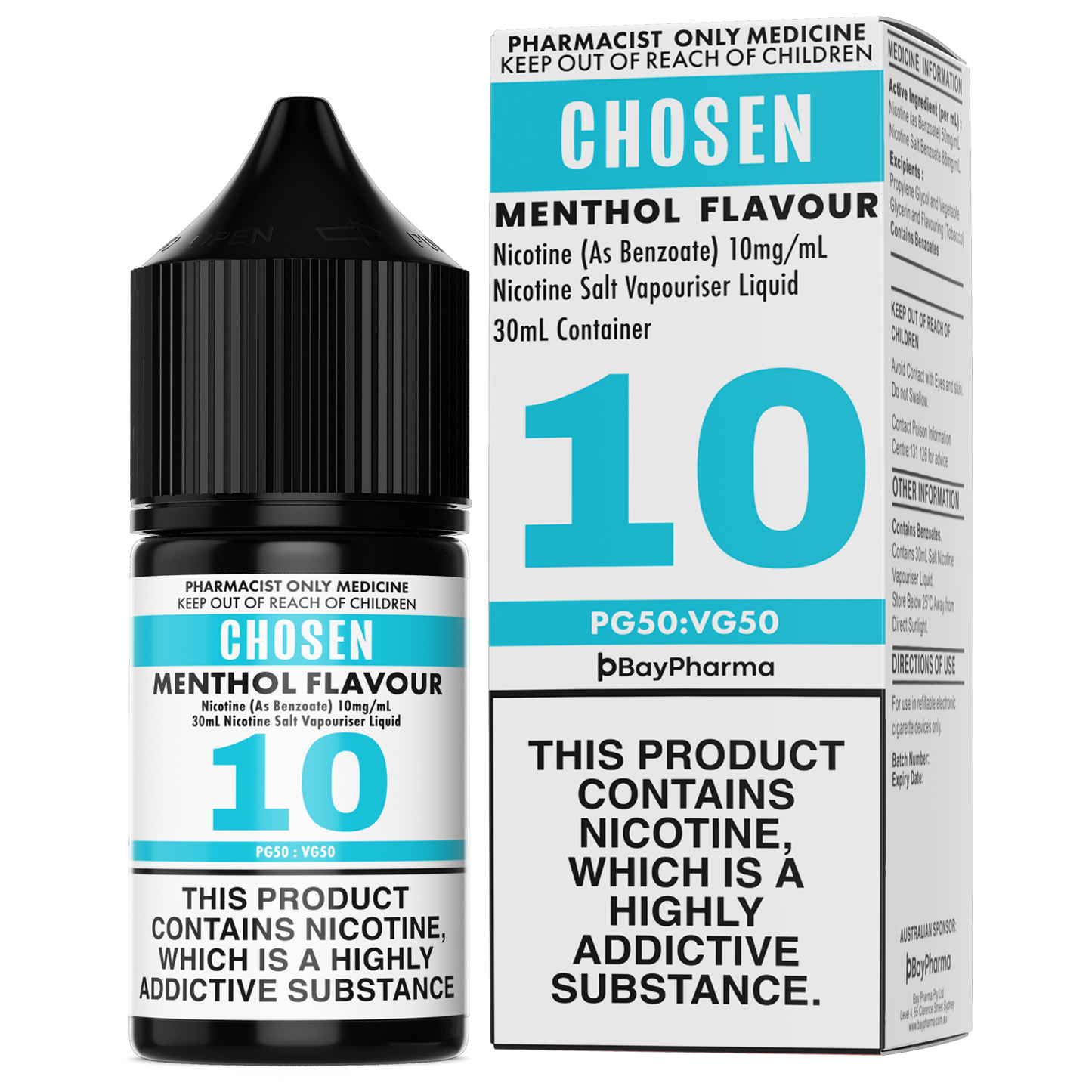 Chosen Nicotine Salt E-Liquid Menthol 10mg-50mg/ 30ml