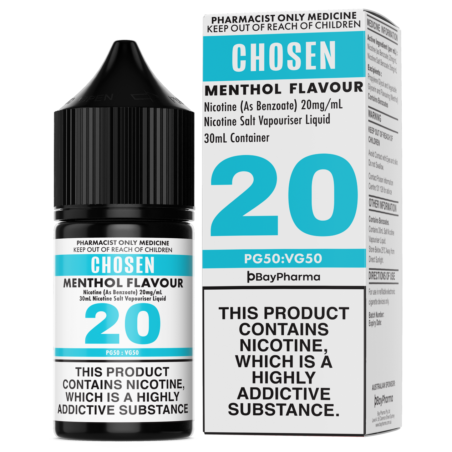 Chosen Nicotine Salt E-Liquid Menthol 10mg-50mg/ 30ml