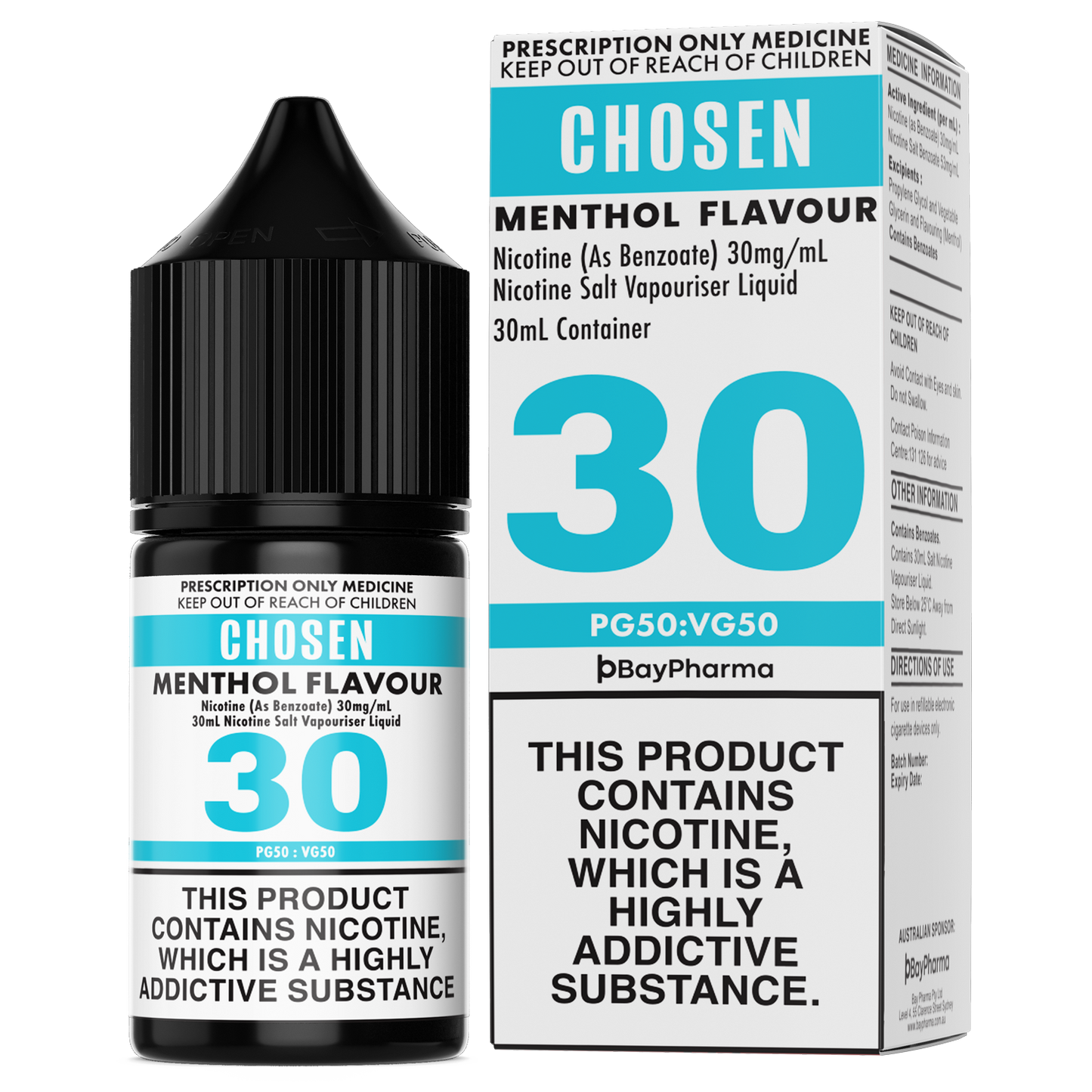 Chosen Nicotine Salt E-Liquid Menthol 10mg-50mg/ 30ml