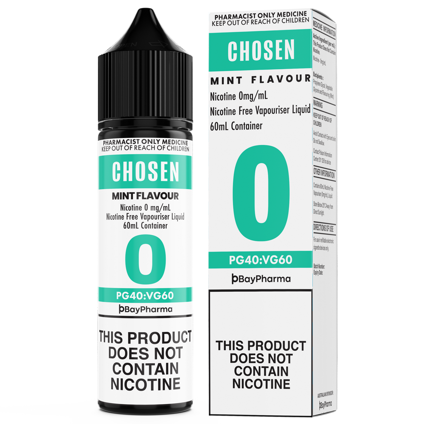 Chosen Nicotine Freebase E-Liquid Mint 0mg-12mg/ 60ml
