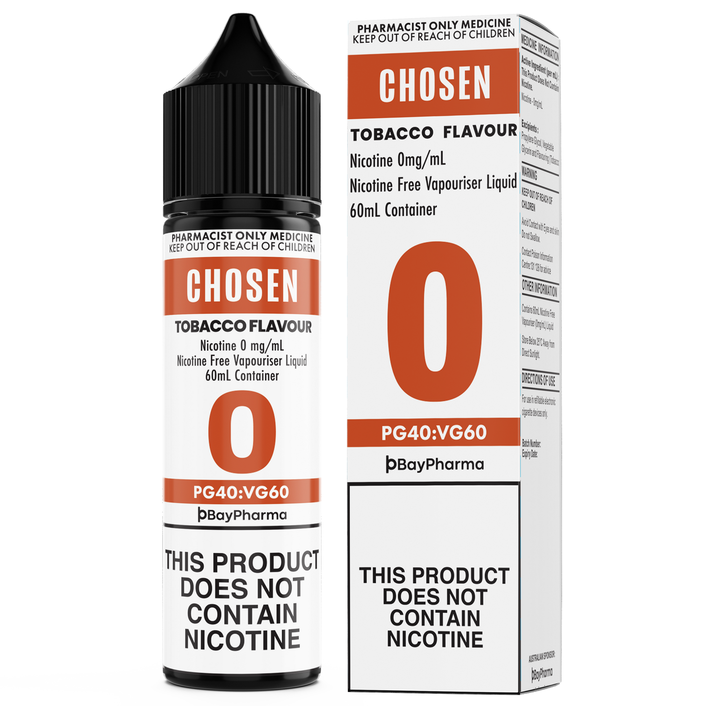 Chosen Nicotine Freebase E-Liquid Tobacco 0-12mg/ 60ml