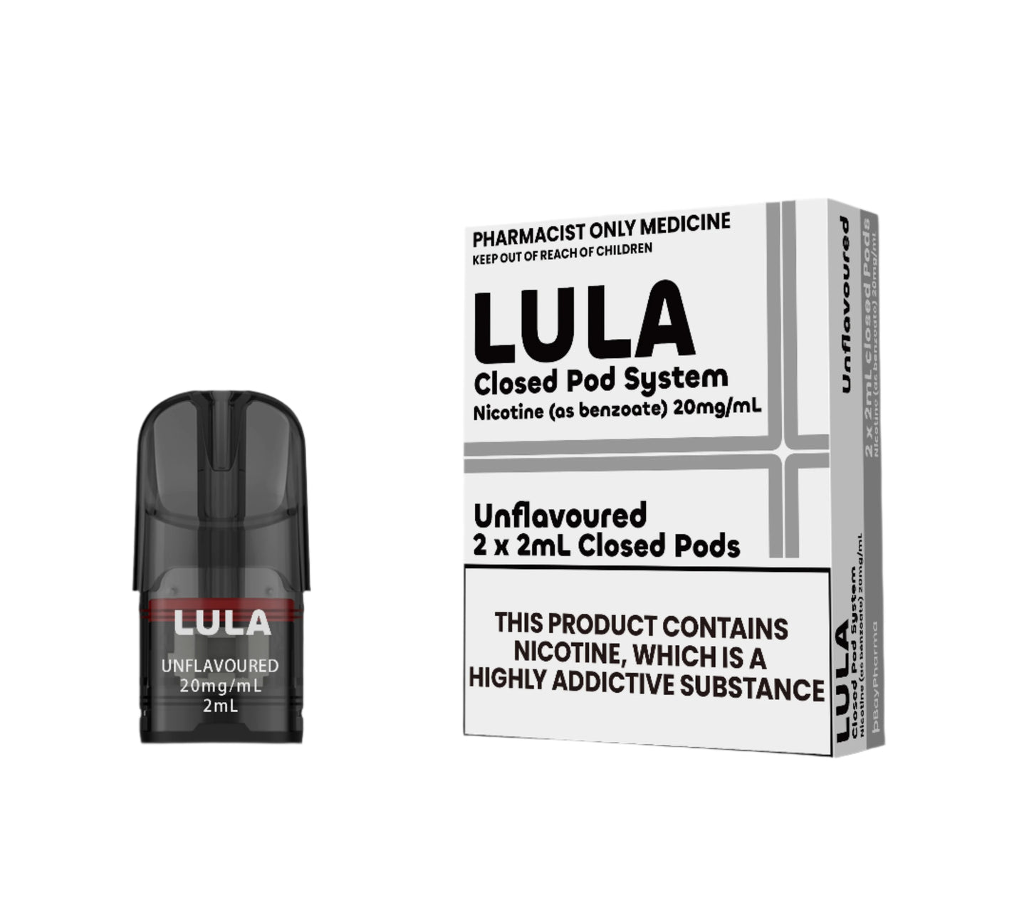 LULA Nicotine Salt Pods Unflavoured 2 pack/ 20mg-30mg