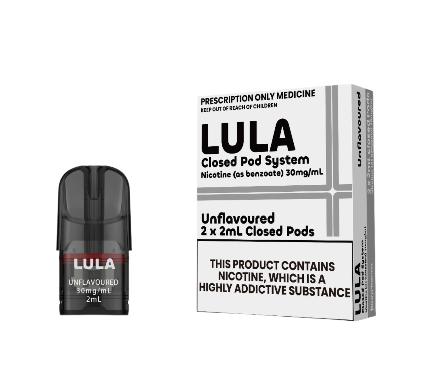 LULA Nicotine Salt Pods Unflavoured 2 pack/ 20mg-30mg