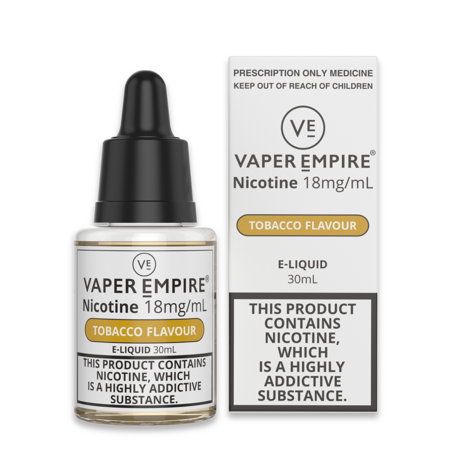 VE Tobacco E-Liquid (30mL) - 6mg to 18mg