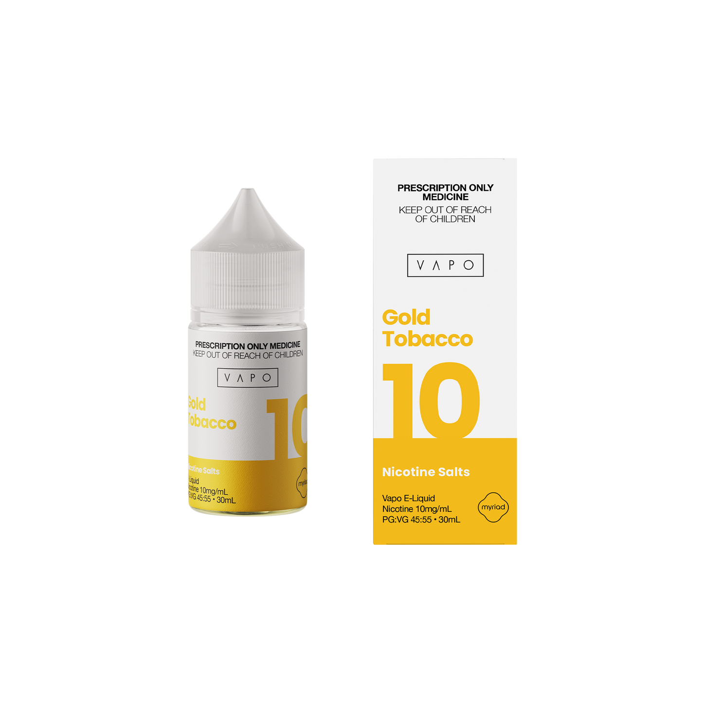 VAPO E-Liquid Gold Tobacco Salt 10-20-30mg