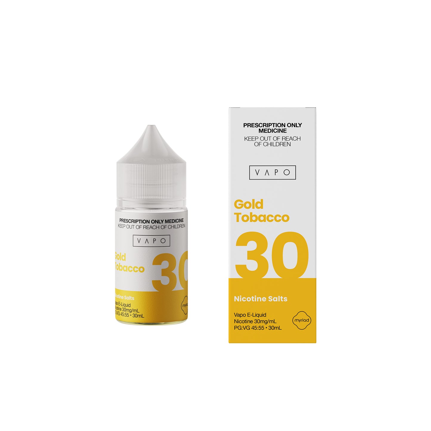 VAPO E-Liquid Gold Tobacco Salt 10-20-30mg