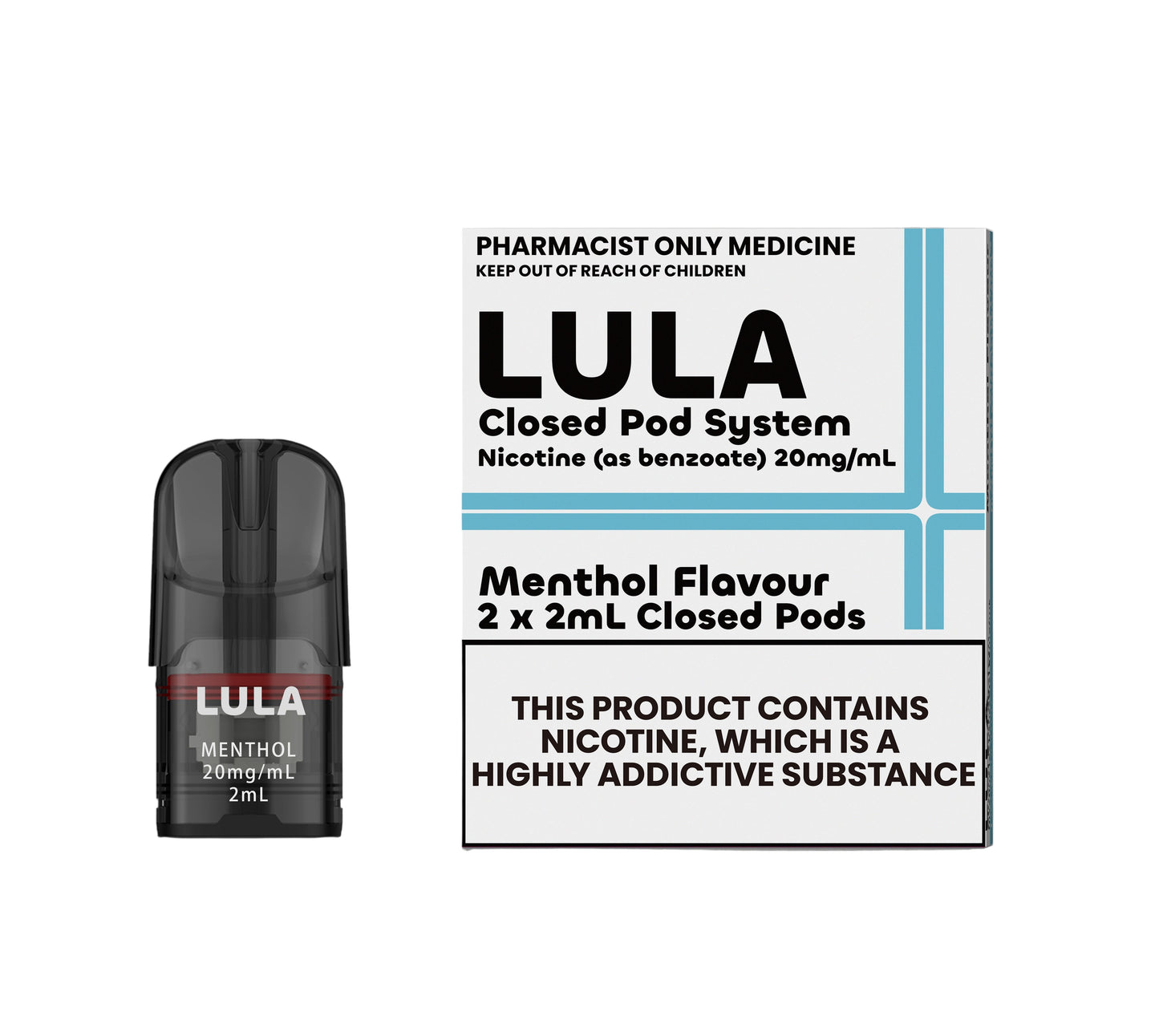 LULA Nicotine Salt Pods Menthol 2 pack/ 10mg-50mg