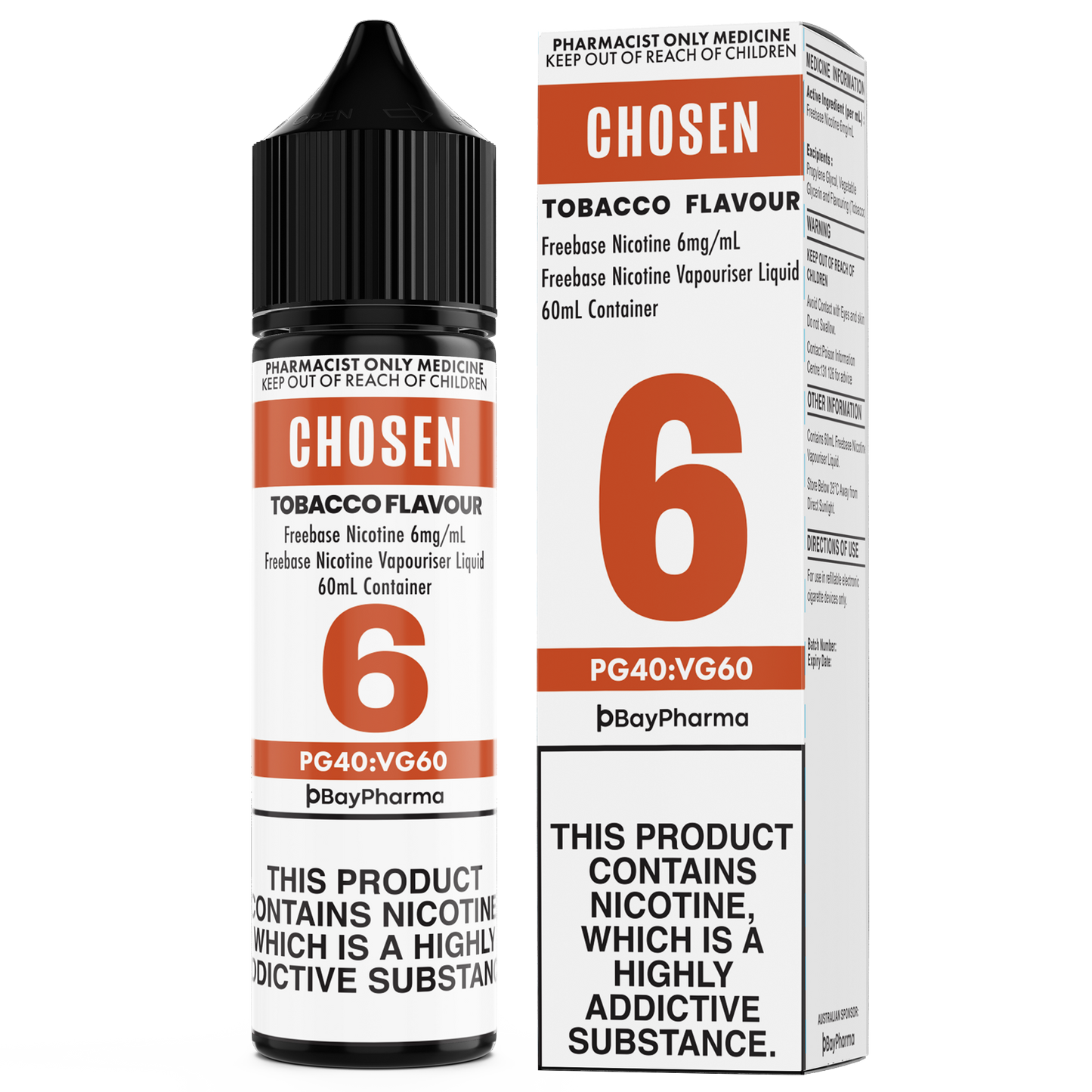 Chosen Nicotine Freebase E-Liquid Tobacco 0-12mg/ 60ml