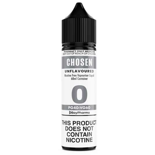 Chosen Nicotine Freebase E-Liquid Unflavoured 0mg-12mg/ 60ml
