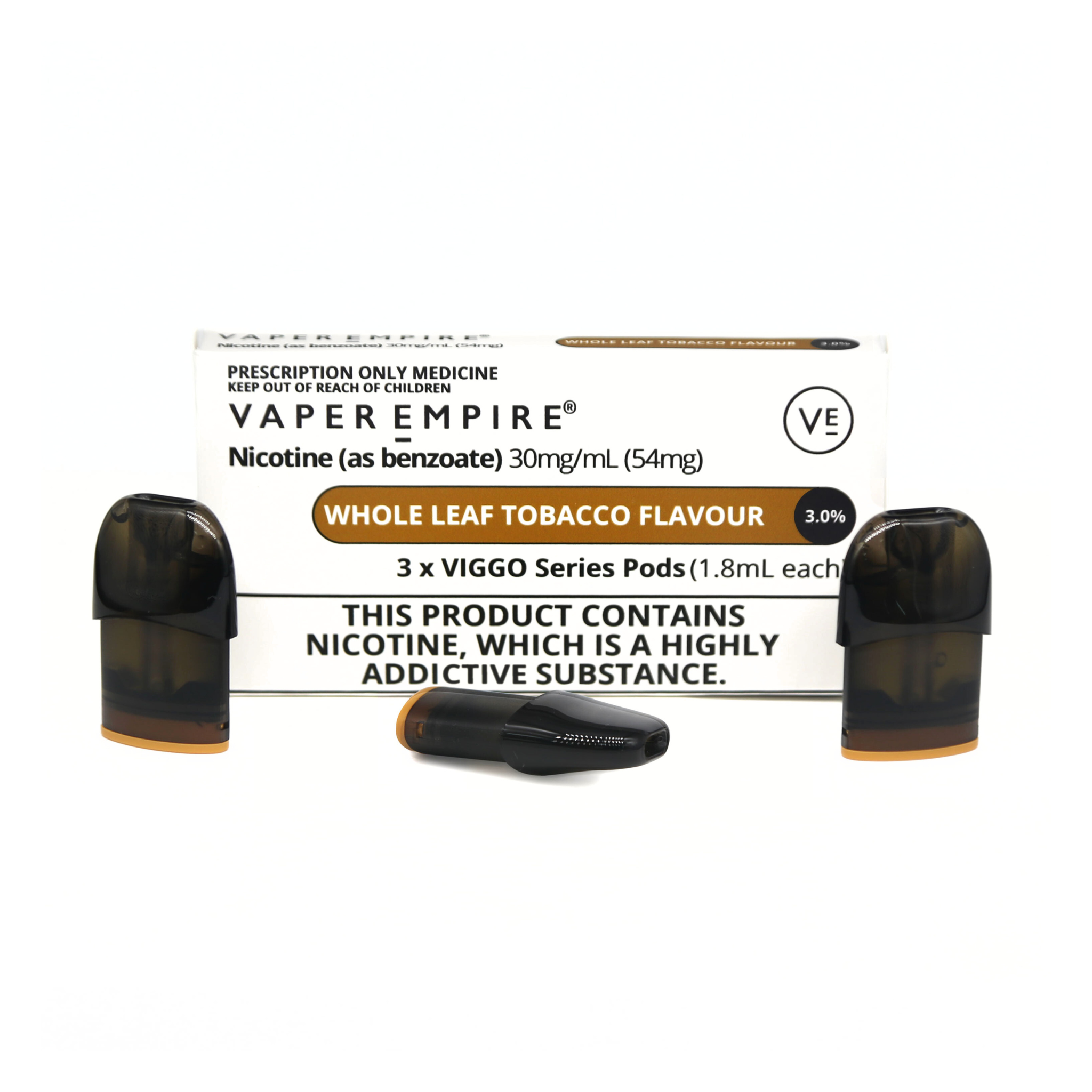VIGGO Whole Leaf Tobacco Pods (3-Pack) - 3.0%-thumbmail-1