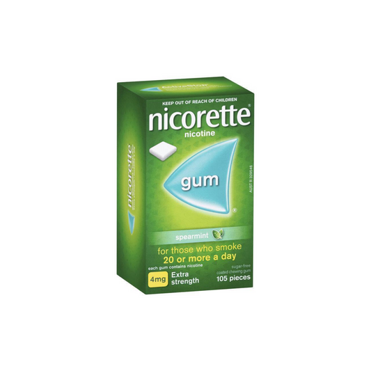 Nicorette Quit Smoking Gum 4mg Extra Strength Spearmint (105 pack)