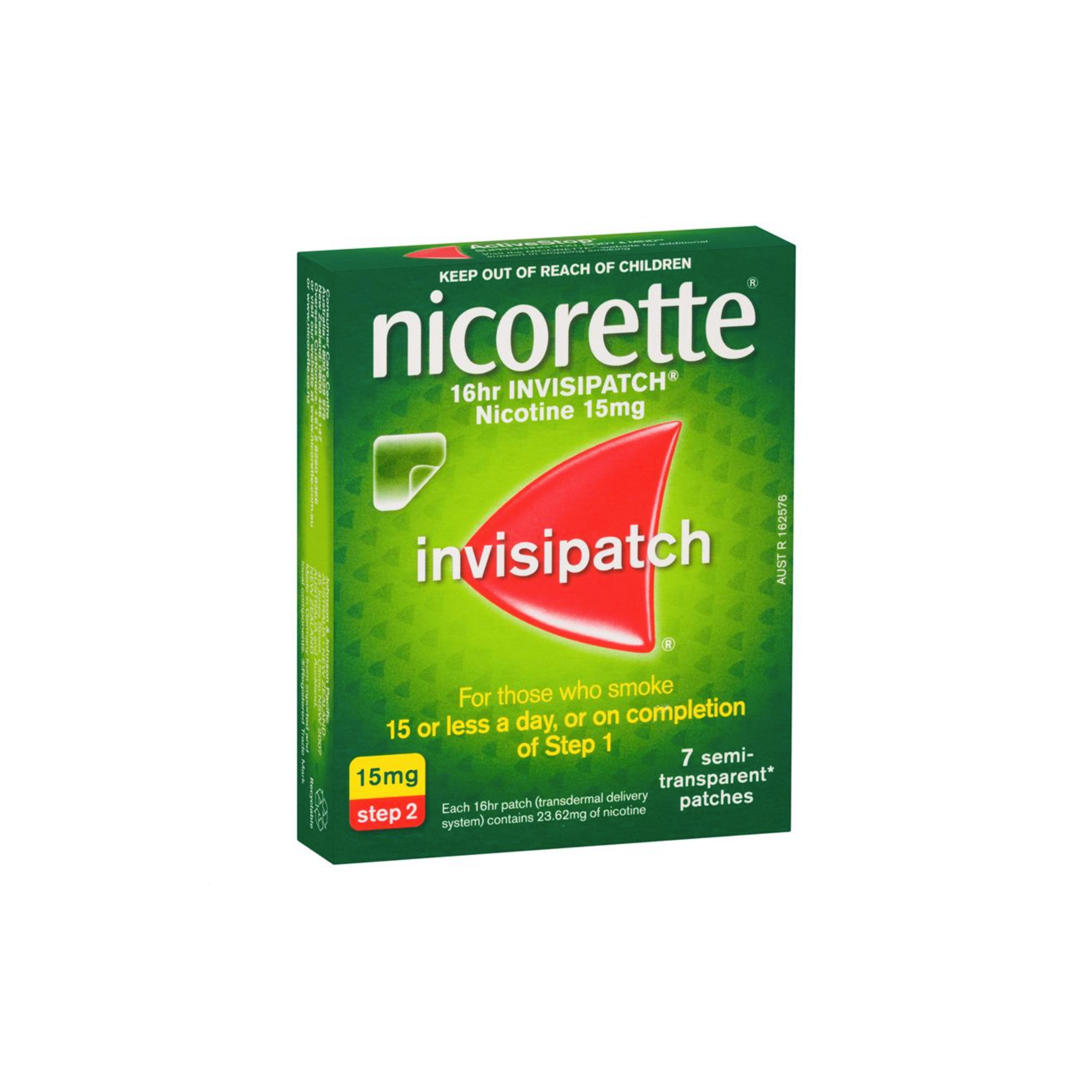 Nicorette Quit Smoking 16hr Invisipatch Step 2 15mg 7 pack-thumbmail-1