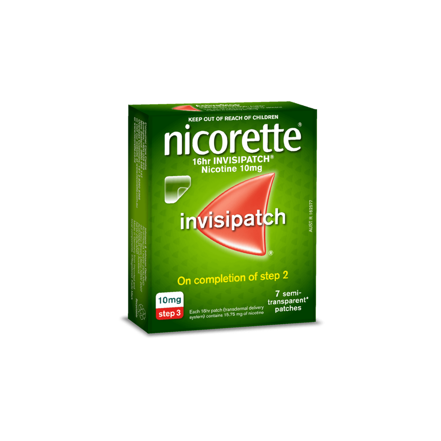 Nicorette Quit Smoking 16hr Invisipatch Step 3 10mg 7 pack